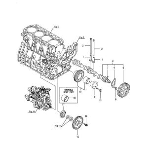 7. Trục cam và bánh răng dẫn động
